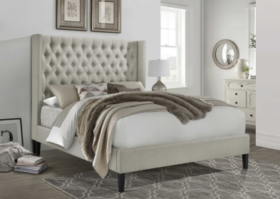 Aria Nailhead Wingback Bed