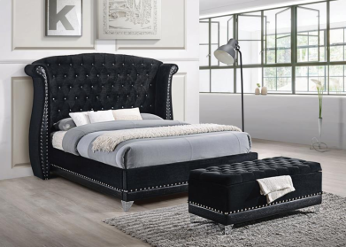 Black Lux Velvet Bed