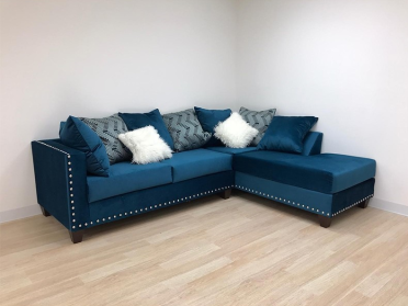 Blue Glamour Sectional