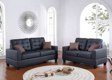 Ele Black Sofa & Loveseat