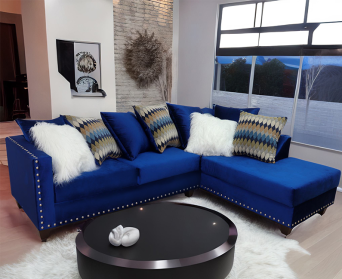 Electric Blue Glamour Sectional