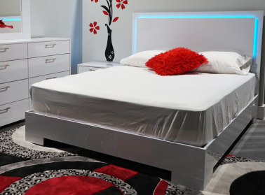 Florence LED Platform Bed: Includes a remote control to change over 10 different LED colors