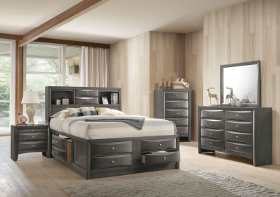 Crafted Gray Storage Bed