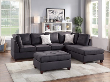 Luxe Ebony Sectional Sofa