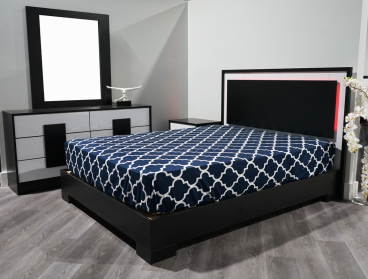 Paris 3-Pc Bedroom Set: One Platform Bed, One Dresser, One Mirror