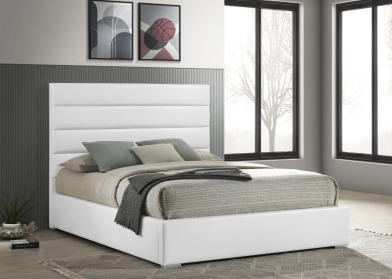 The Monaco White Upholstered King Bed
