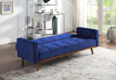 Velvet Blue Sofa Futon